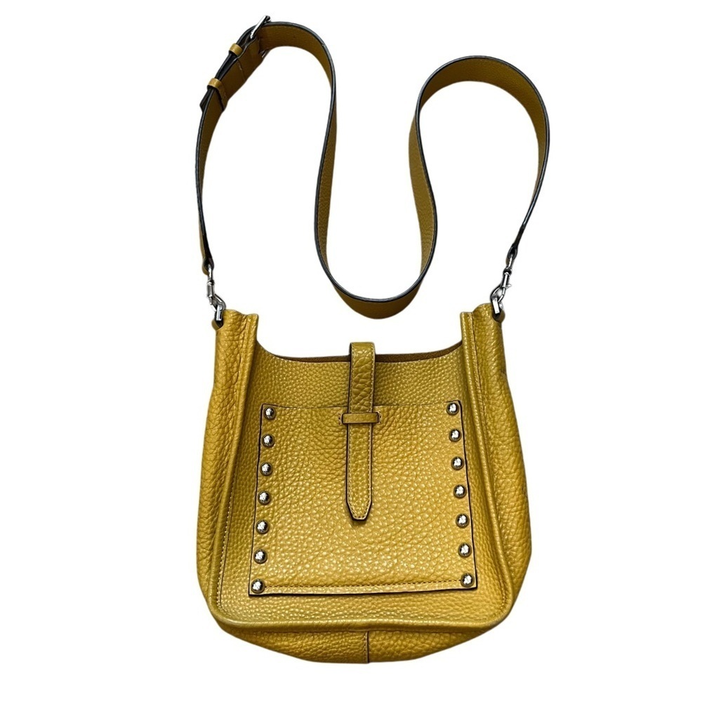 Rebecca Minkoff Mustard Yellow Unlined Feed Bag Studded Crossbody Bag